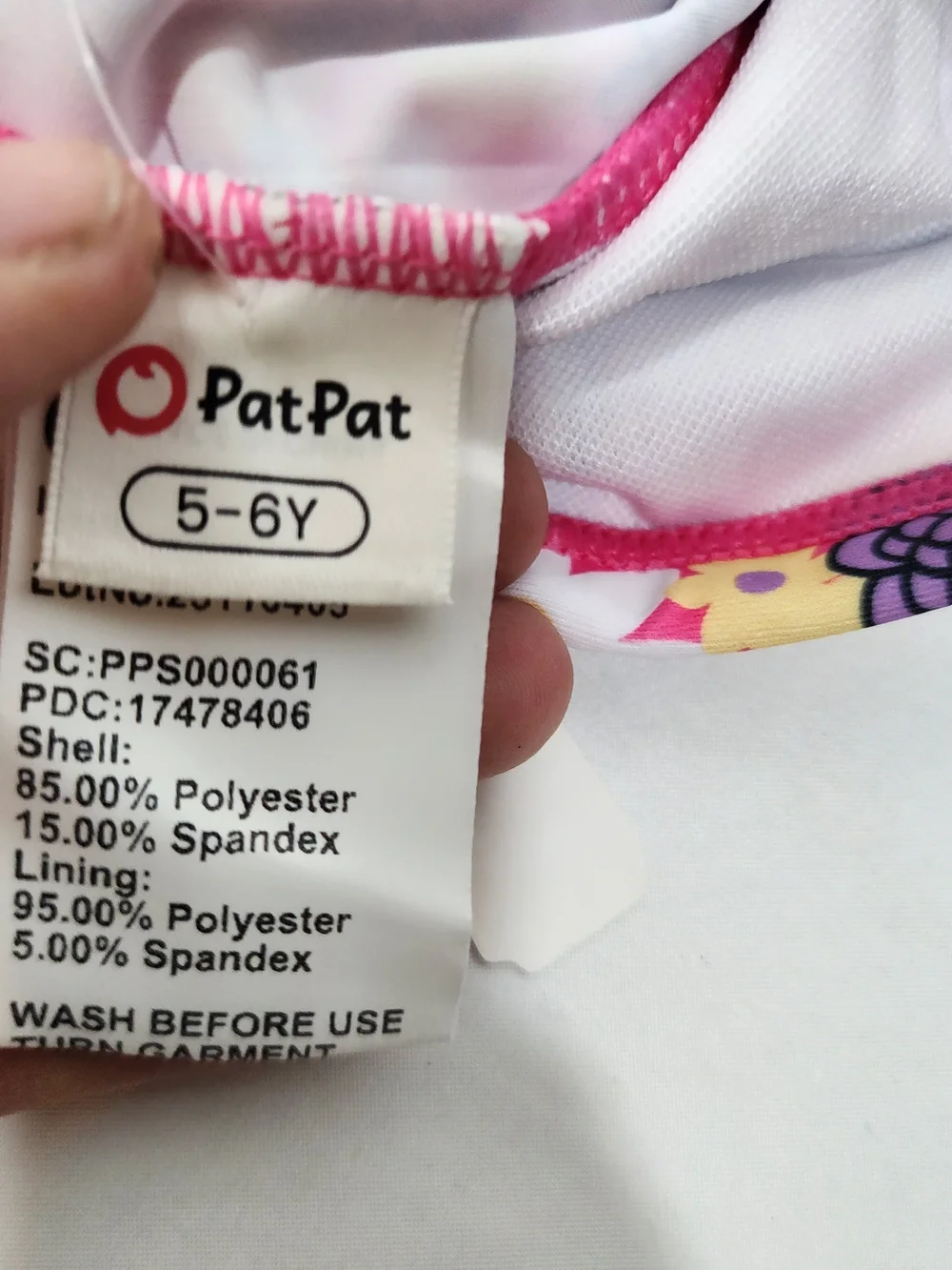 Disney PatPat Minnie Mouse Girls Rash Guard Swim Shirt Top Swimsuit Size 5-6 NWT